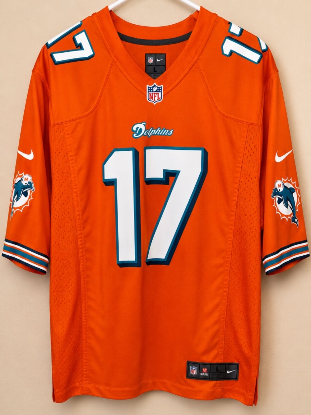 Nike Miami Dolphins Ryan Tannehill #17 Orange On Field NFL Jersey Size Large